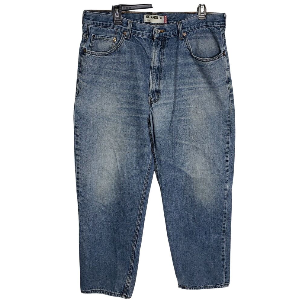 Levi's Men 550 Jeans Size 37 x 28 Relaxed Fit Tapered Leg Medium Wash Denim Blue